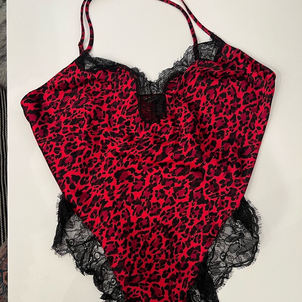 Victoria's Secret Red Animal Print Bodysuit